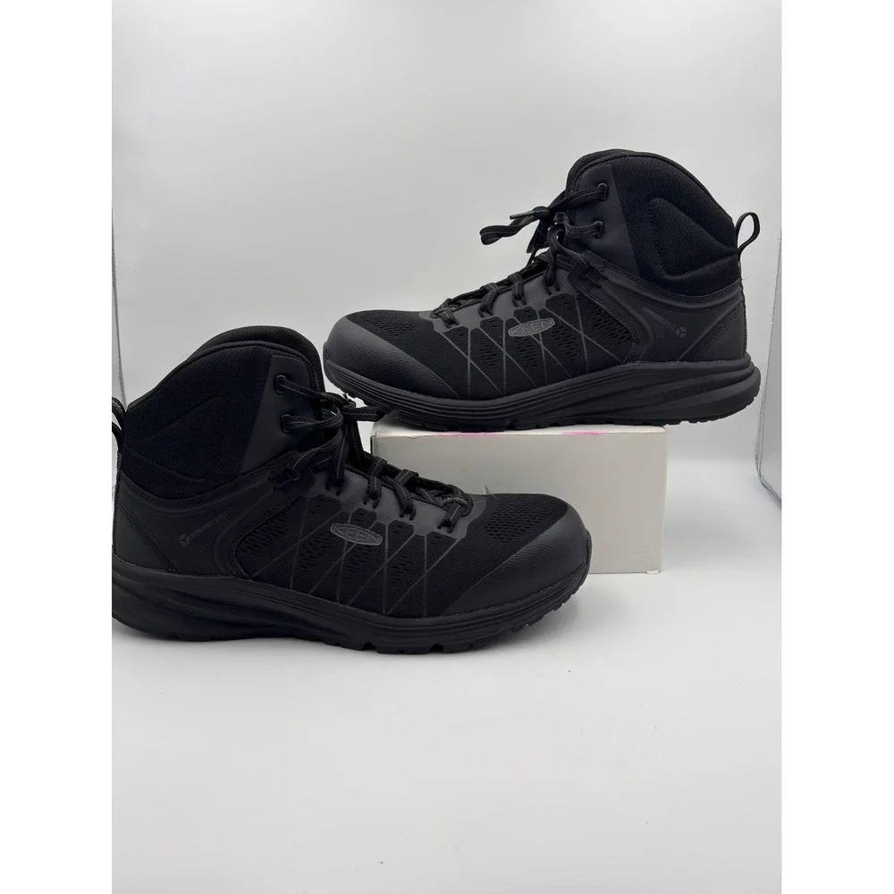 Keen Utility Vista Energy Mid Black Carbon Fiber Toe Work Boots Mens 12D EH